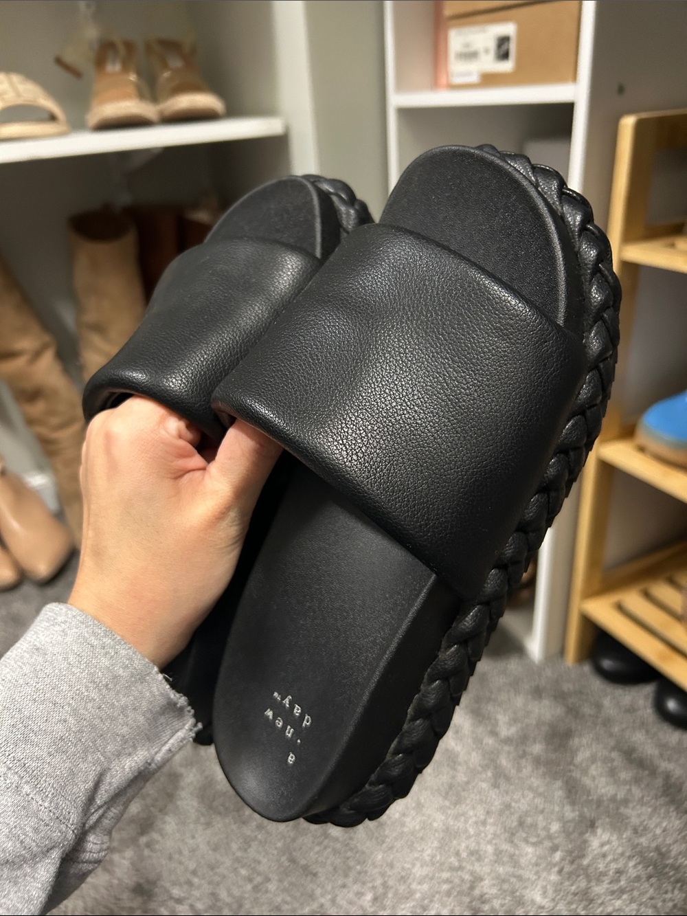 Women’s Black platform Slide Sandals